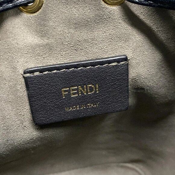 Auth FENDI Mon Tresor 8BS010 Brown Black Leather Handbag - Picture 5 of 16